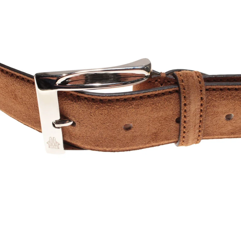 Di Bianco NWT Cut to Size Dress Belt In Solid Brown Suede Leather One Size
